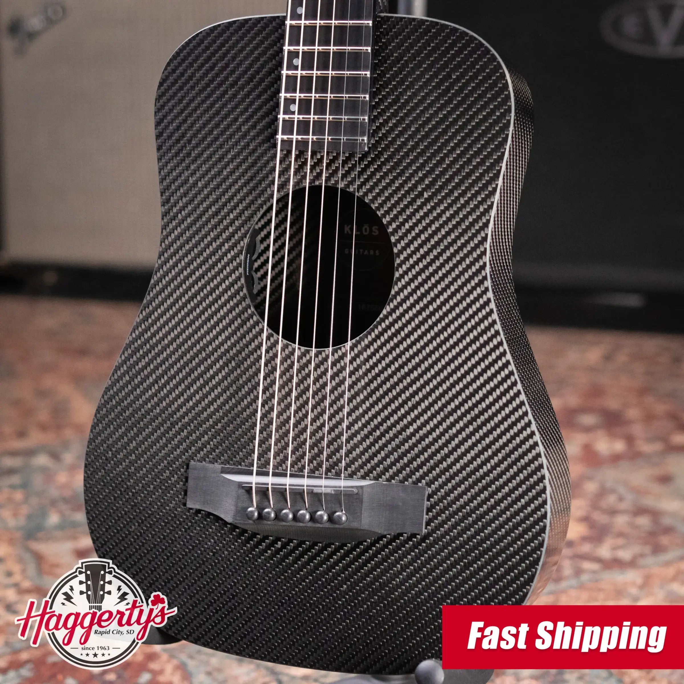 KLOS Full Carbon Travel Guitar DAE Acoustic/Electric - Fishman Presys VT with Gig Bag