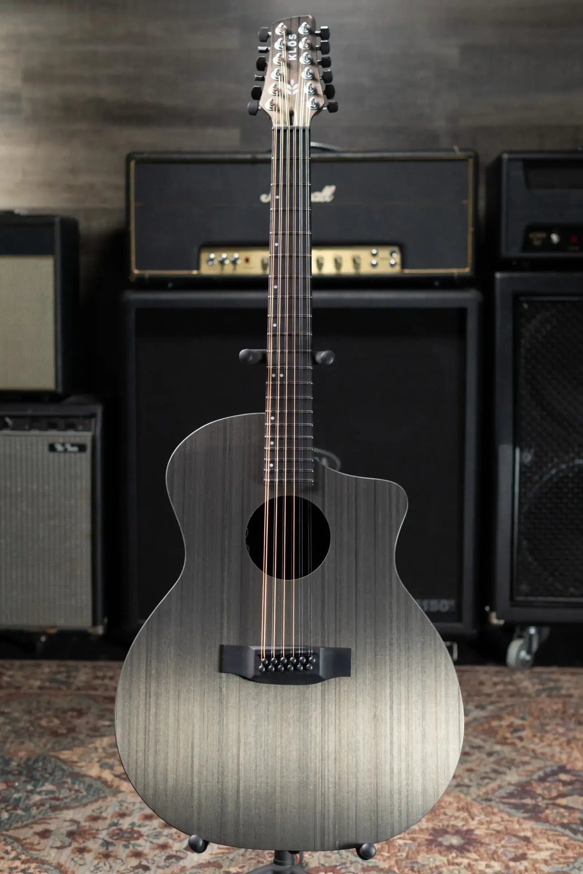 KLOS Grand Cutaway 12-String DAE Acoustic/Electric Guitar - Carbon Timber with Gig Bag