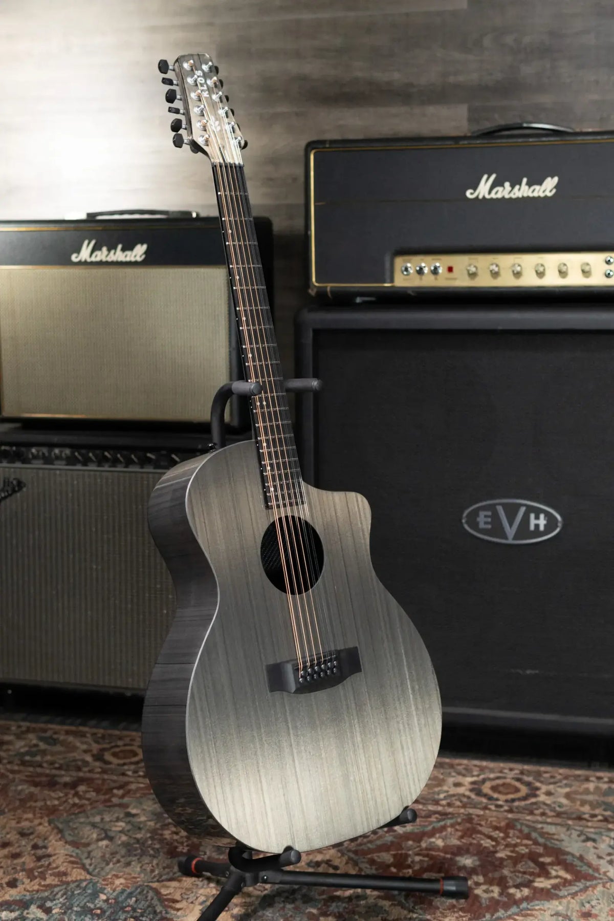 KLOS Grand Cutaway 12-String DAE Acoustic/Electric Guitar - Carbon Timber with Gig Bag