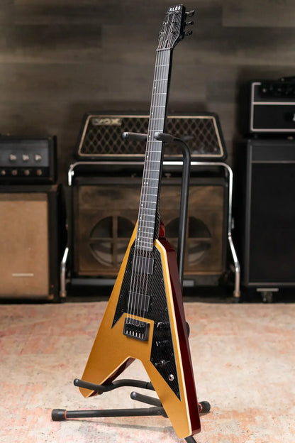 KLOS Vector Custom Series Mahogany Electric Guitar - Gold with Gig Bag