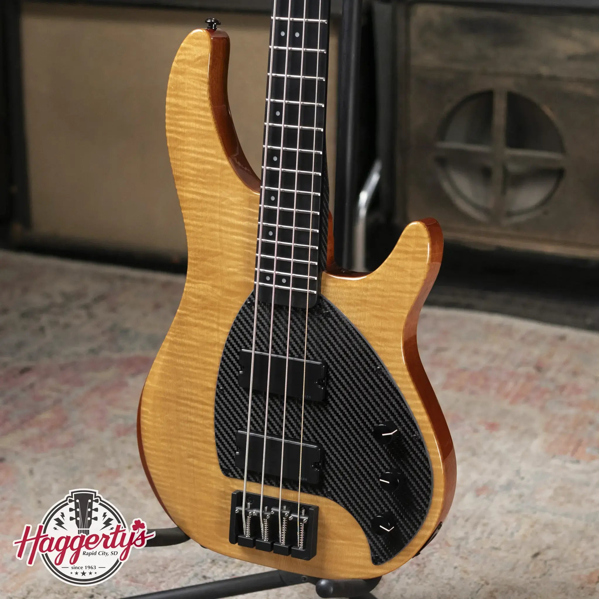 Klos Custom Series Apollo Bass - Maple Top Sandstorm with Gig Bag