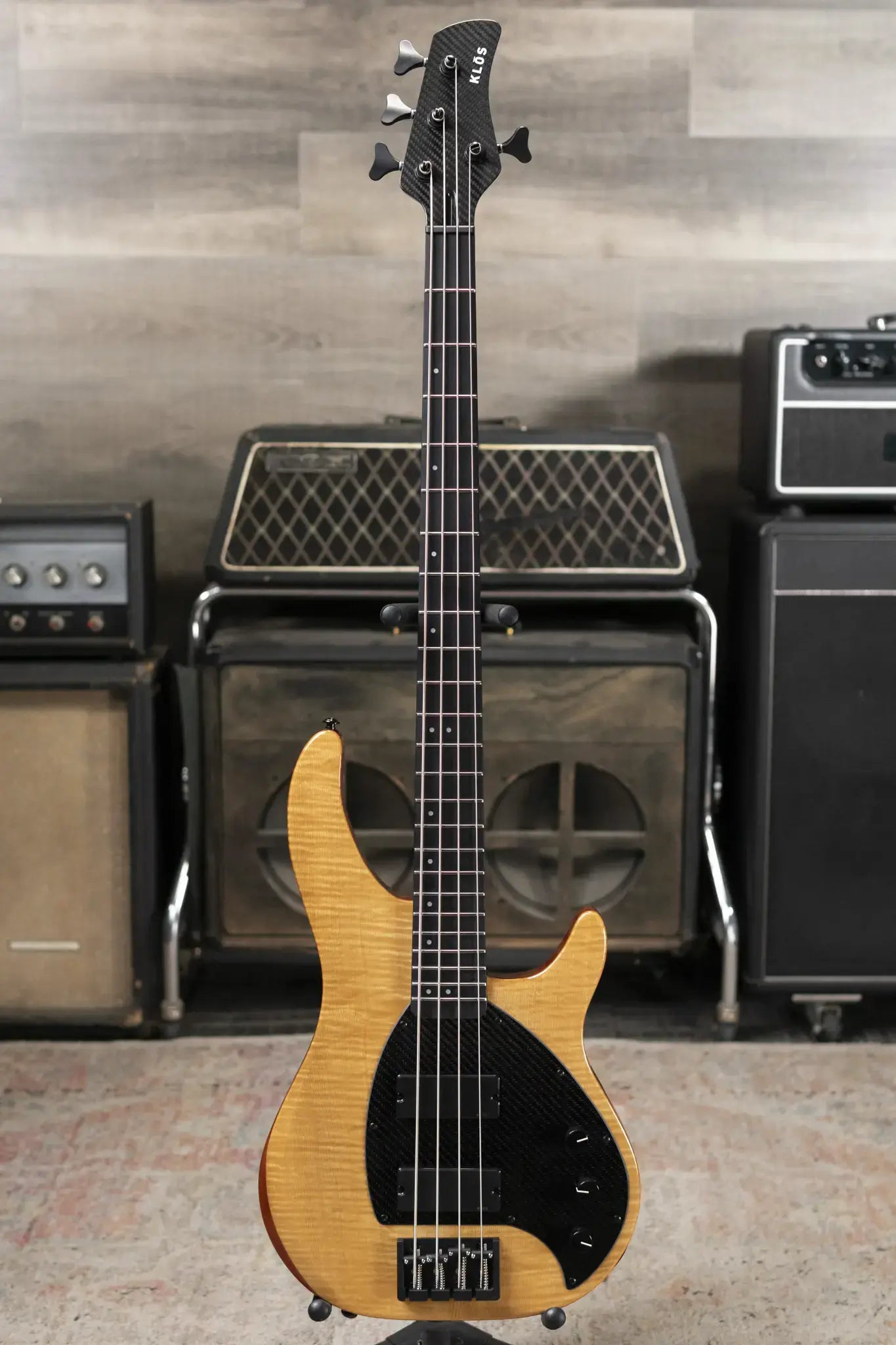 Klos Custom Series Apollo Bass - Maple Top Sandstorm with Gig Bag
