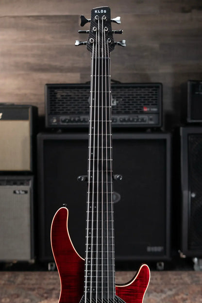 Klos Apollo VI Custom Active Bass - Red with Gig Bag