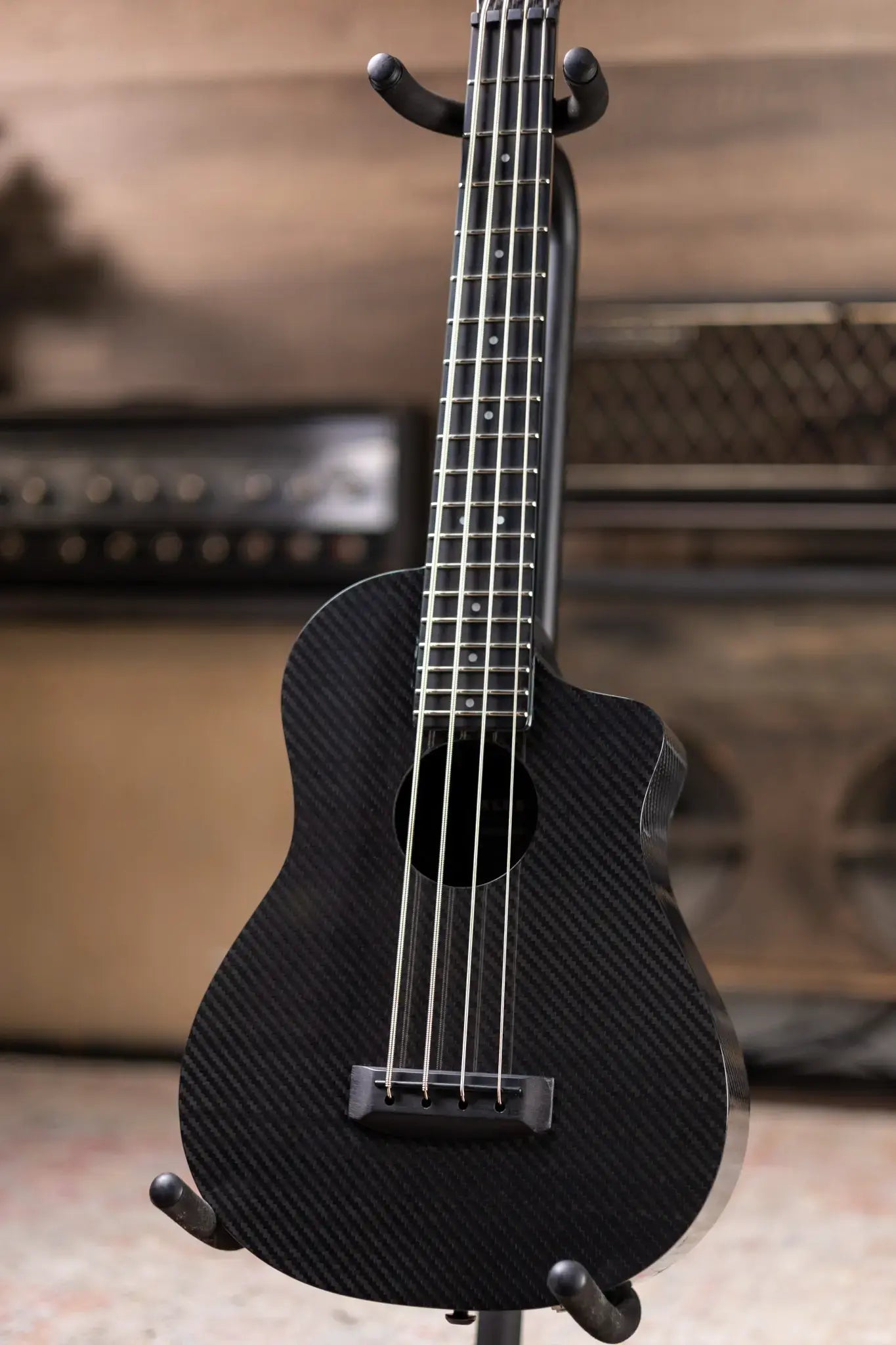 Klos Full Carbon Deluxe Acoustic/Electric Bass Ukulele with Gig Bag