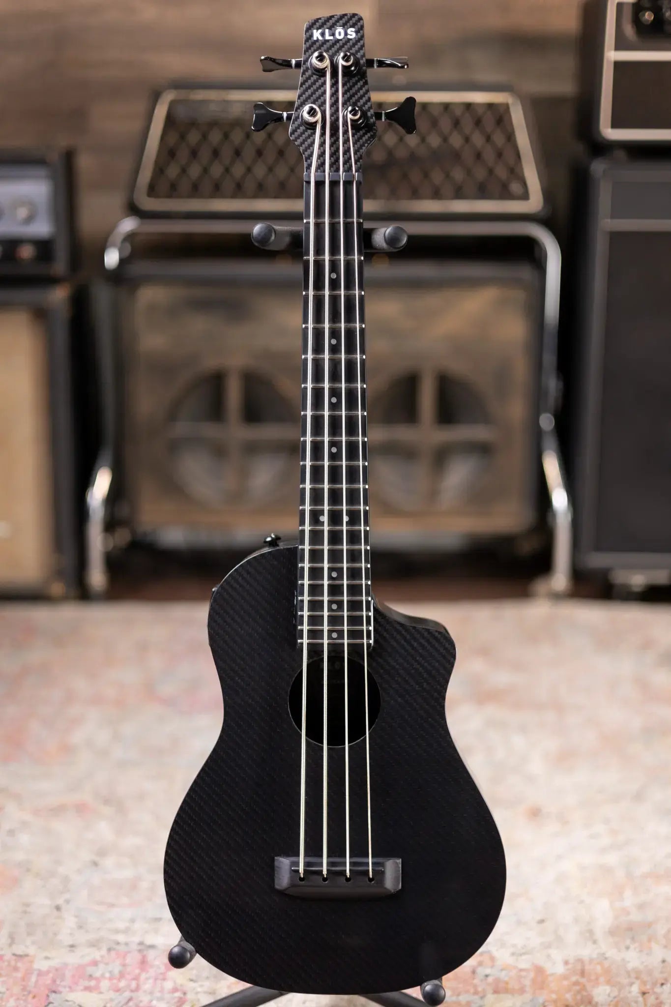 Klos Full Carbon Deluxe Acoustic/Electric Bass Ukulele with Gig Bag