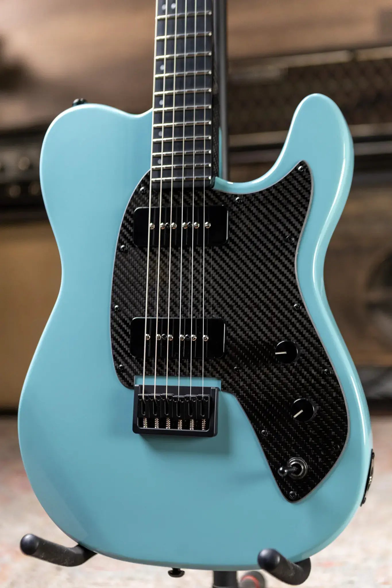 Klos Telomere Custom Series Paulownia P-90s Electric Guitar - Stone Blue with Gig Bag