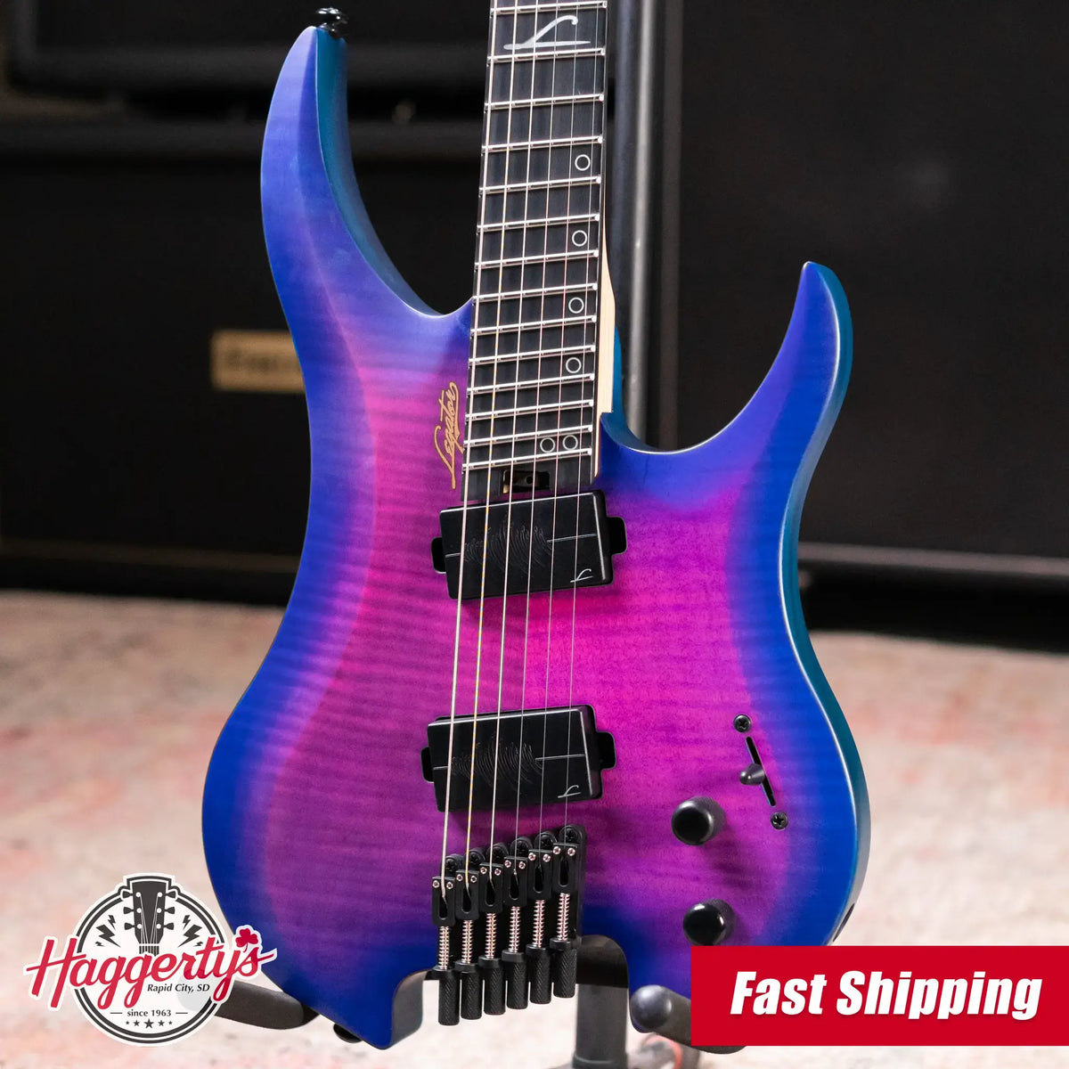 Legator G6FSS-HB Ghost Multi-Scale Electric Guitar - Hyper Nova Blue with Gig Bag