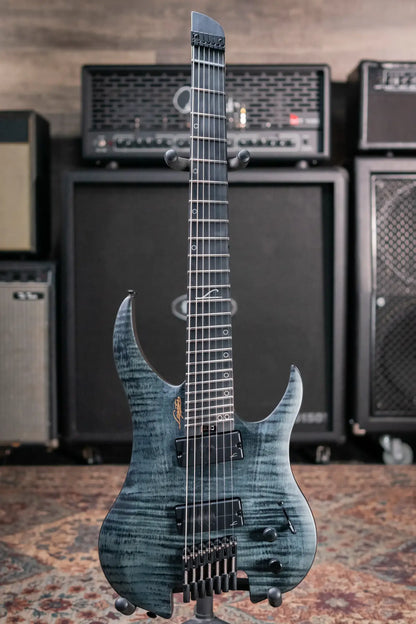 Legator G7FSS-BLK Ghost 7-String Headless Multiscale Electric Guitar - Black Flame