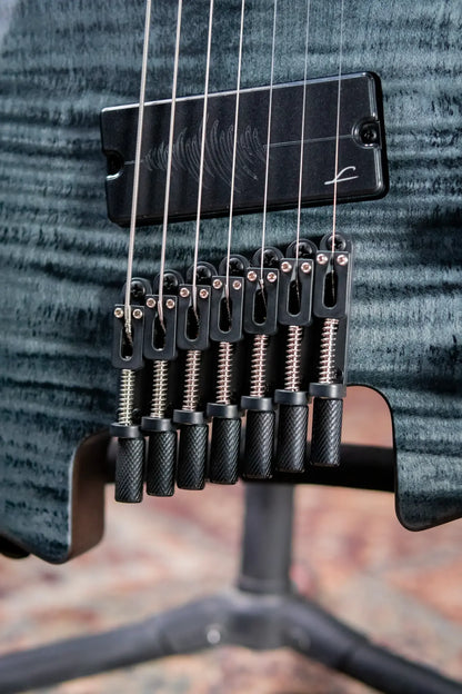 Legator G7FSS-BLK Ghost 7-String Headless Multiscale Electric Guitar - Black Flame