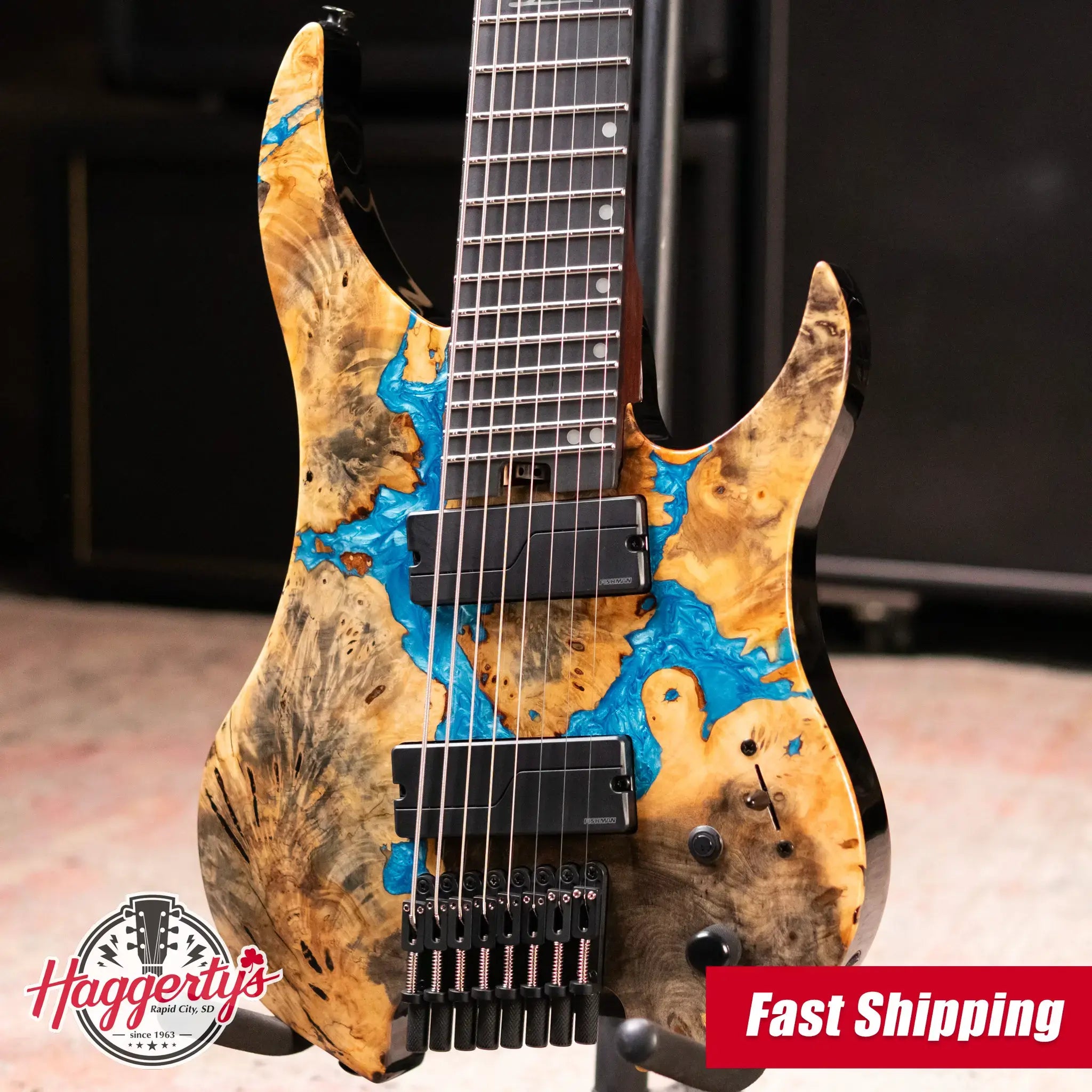 Legator GX8F-CB Ghost 8-String Multi-Scale Headless Electric Guitar - Caribbean with Gig Bag