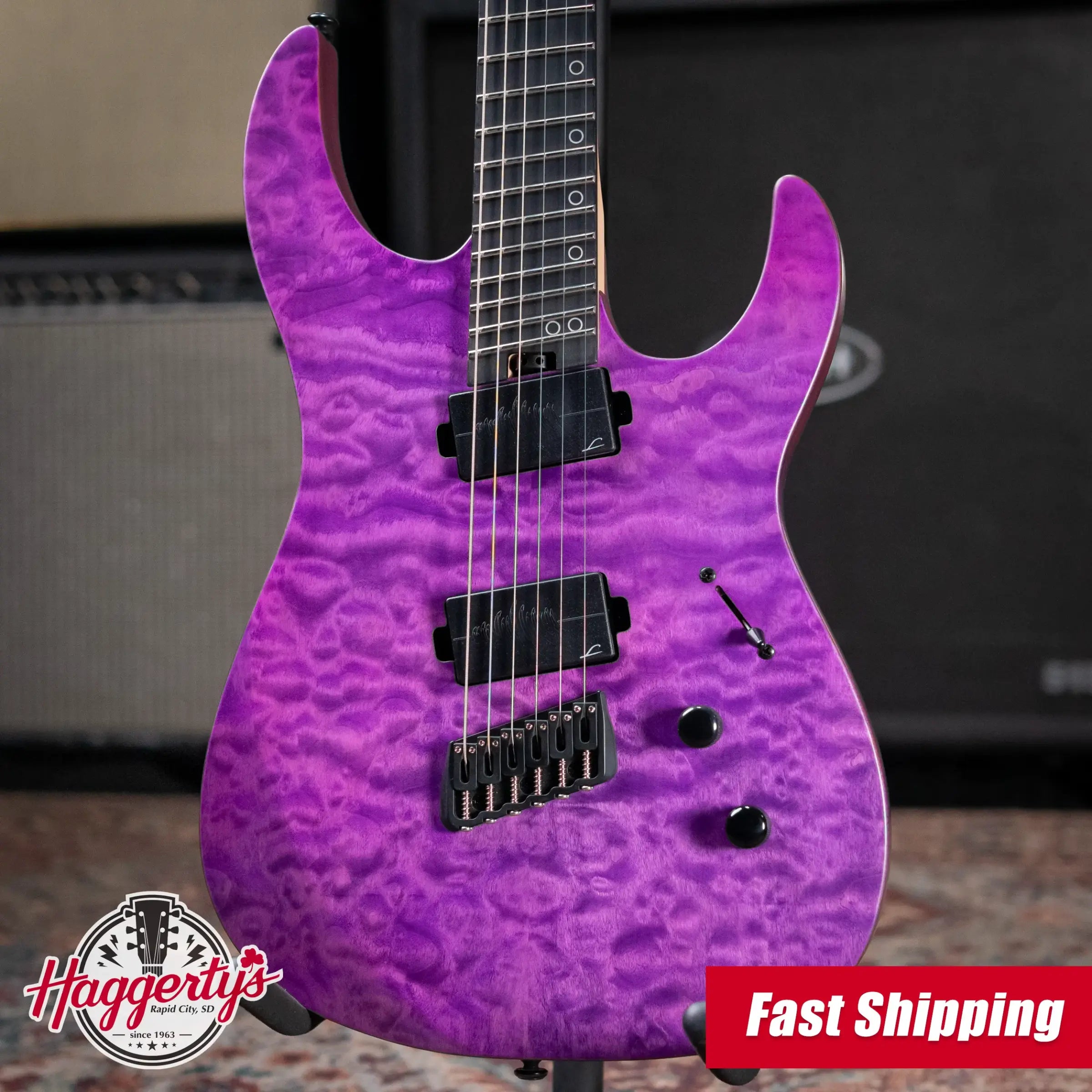 Legator N6FSS-PR Multi-Scale Electric Guitar - Purple QM with Gig Bag