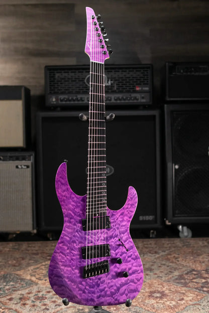 Legator N7FSS-PR Ninja 7-String Multi-Scale Electric Guitar - Purple QM