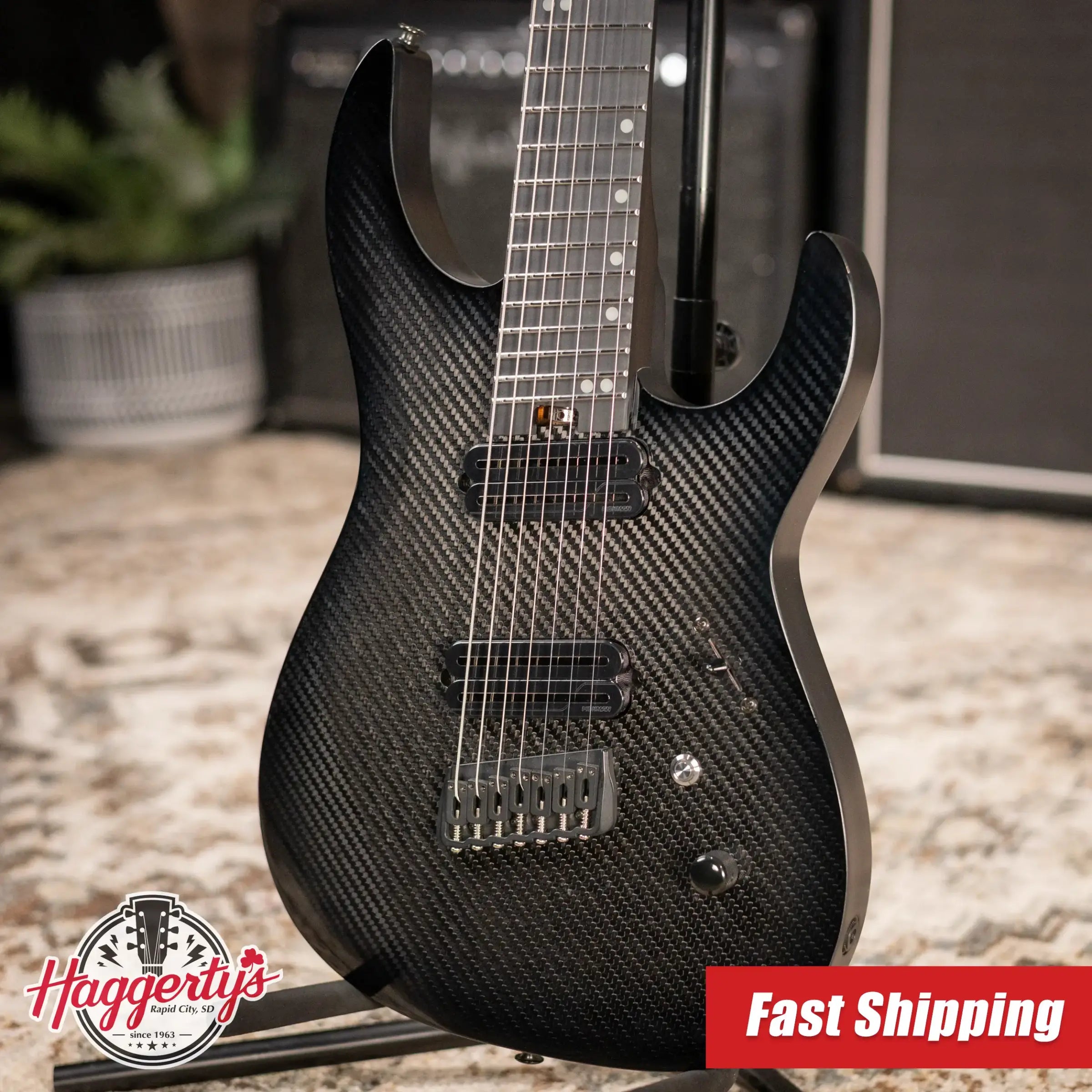 Legator N7F-Carbon Ninja Multi Scale 7-String Electric Guitar - Carbon with Gig Bag