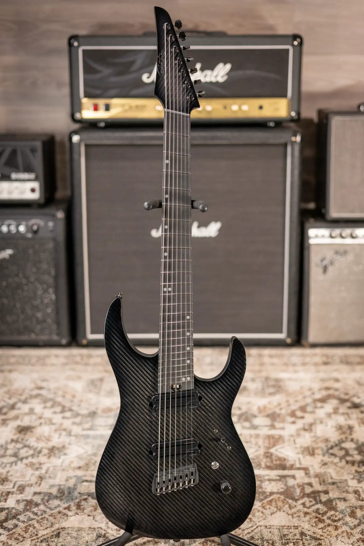 Legator N7F-Carbon Ninja Multi Scale 7-String Electric Guitar - Carbon with Gig Bag