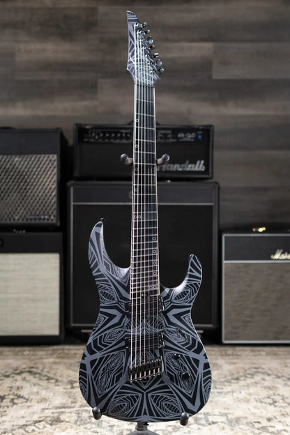 Legator N7F-INK Ninja Bolt-On 7-String Multi-Scale Electric Guitar - Satin Ilya Black with Gig Bag