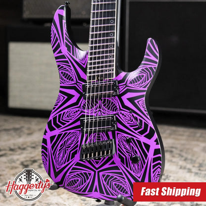 Legator N7F-INK Ninja Bolt-On 7-String Multi-Scale Electric Guitar - Satin Ilya Purple with Gig Bag