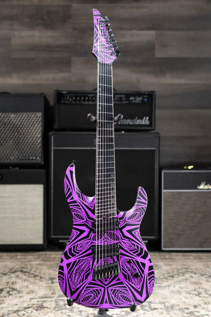 Legator N7F-INK Ninja Bolt-On 7-String Multi-Scale Electric Guitar - Satin Ilya Purple with Gig Bag