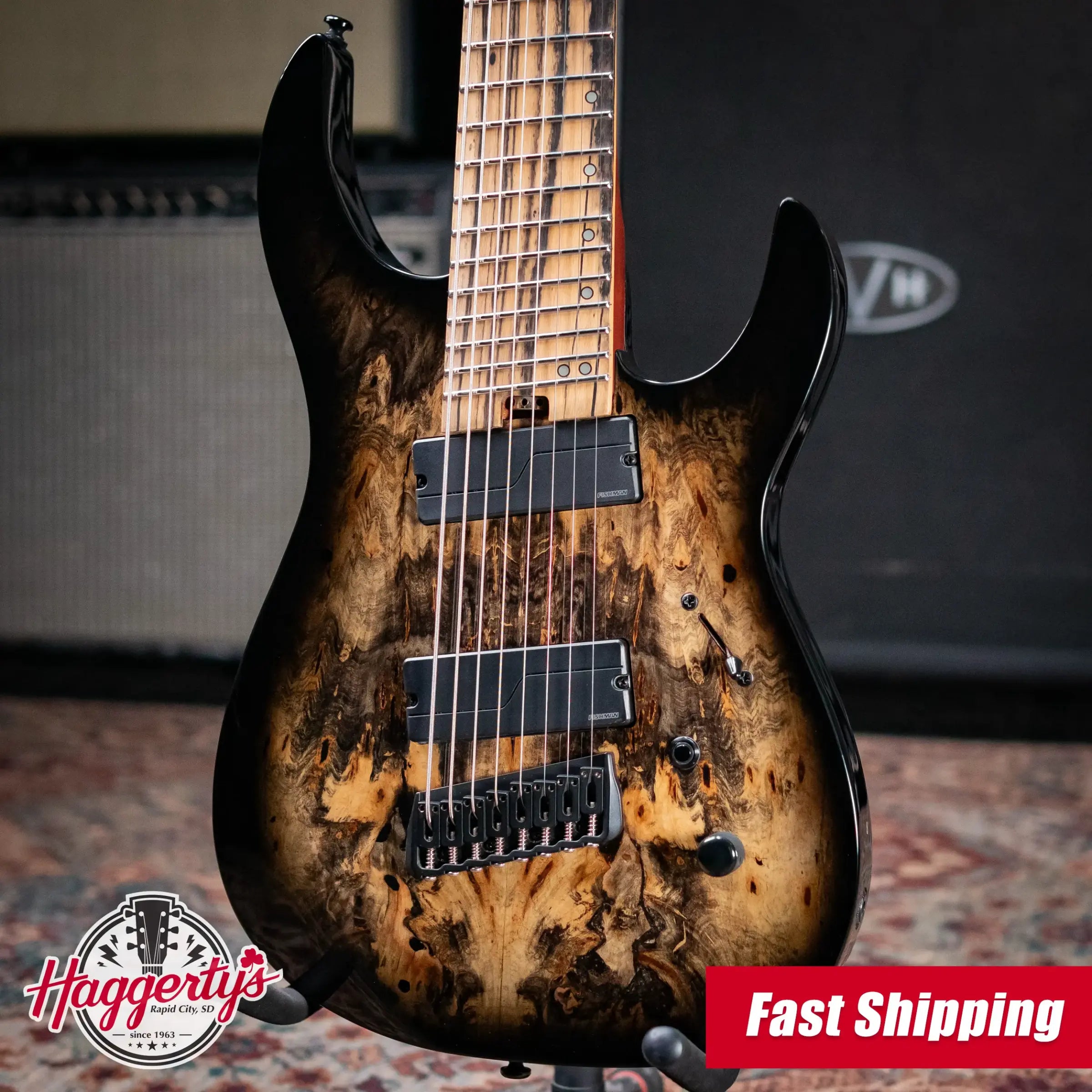 Legator N8FOD-JB 8-String Multi-Scale Electric Guitar - Jupiter Burst with Gig Bag