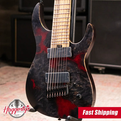 Legator N8FX-BW 8-String Multi-Scale Electric Guitar - Black Widow with Gig Bag