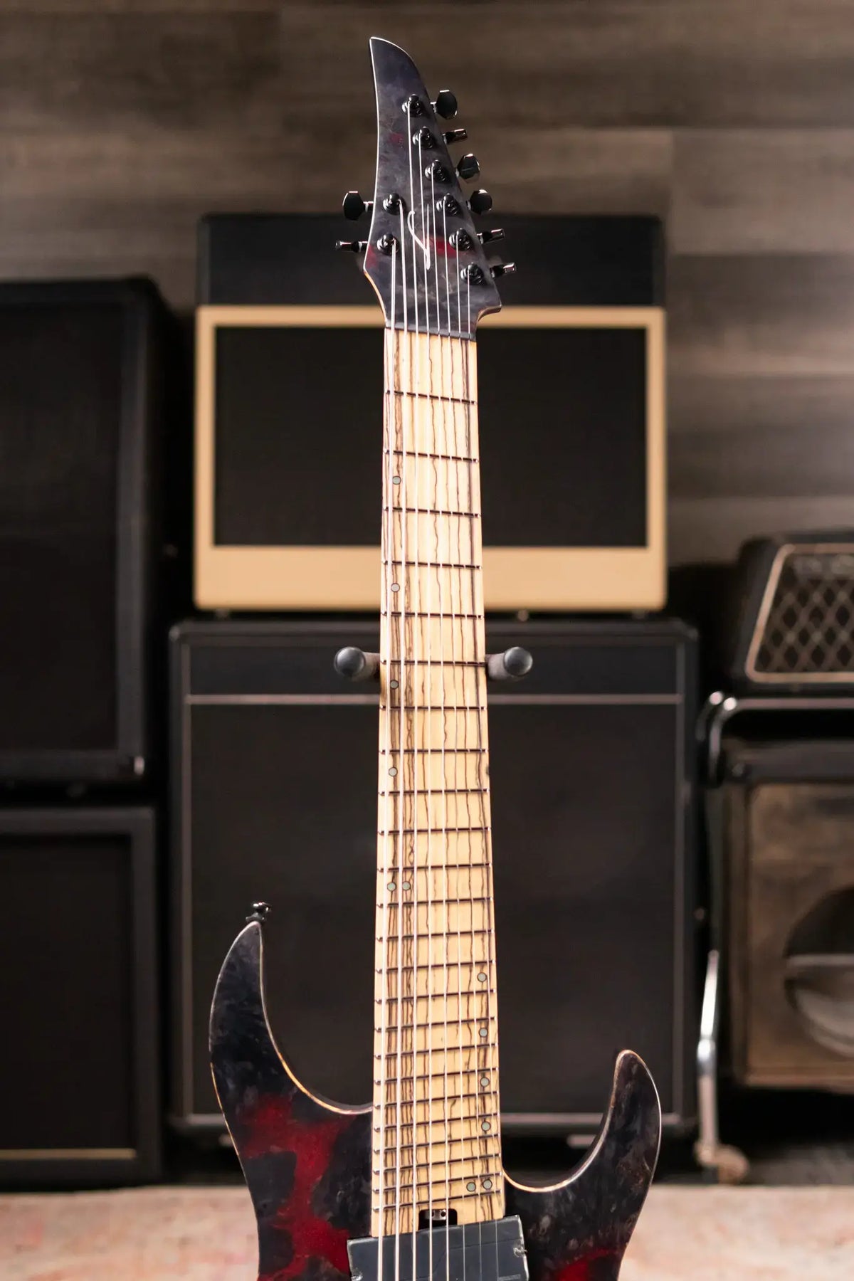 Legator N8FX-BW 8-String Multi-Scale Electric Guitar - Black Widow with Gig Bag