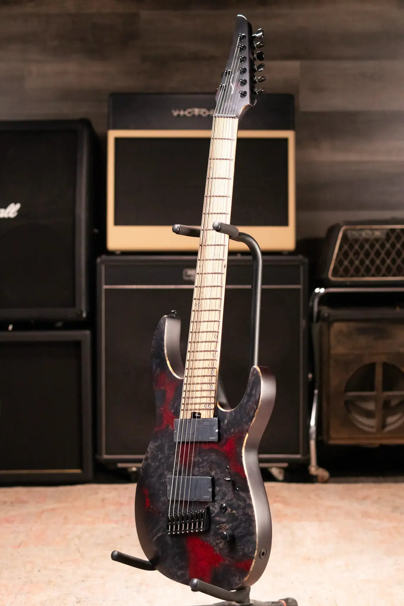 Legator N8FX-BW 8-String Multi-Scale Electric Guitar - Black Widow with Gig Bag