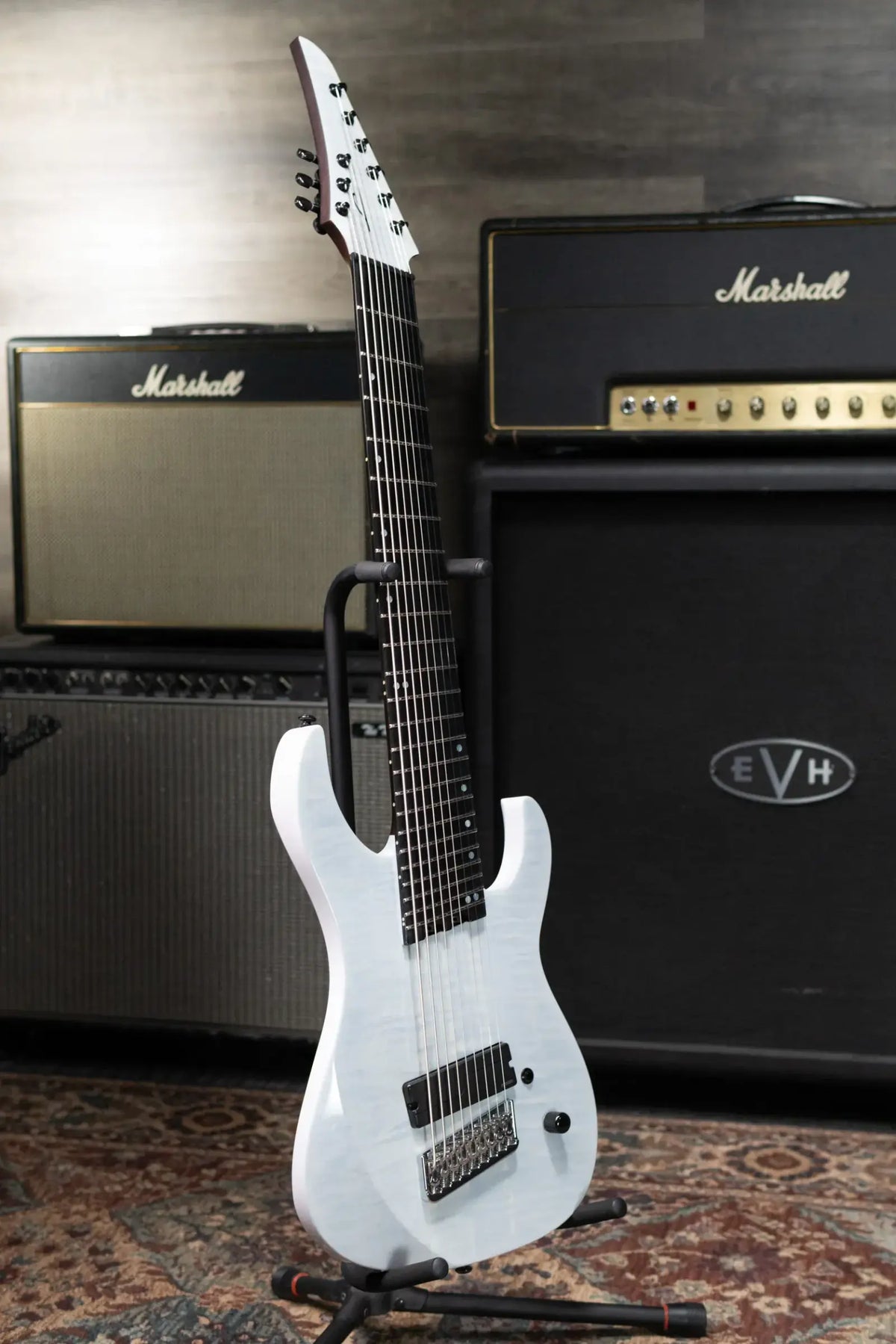Legator N9F-WHT 9-String Multi-Scale Electric Guitar - White FM with Gig Bag - Used