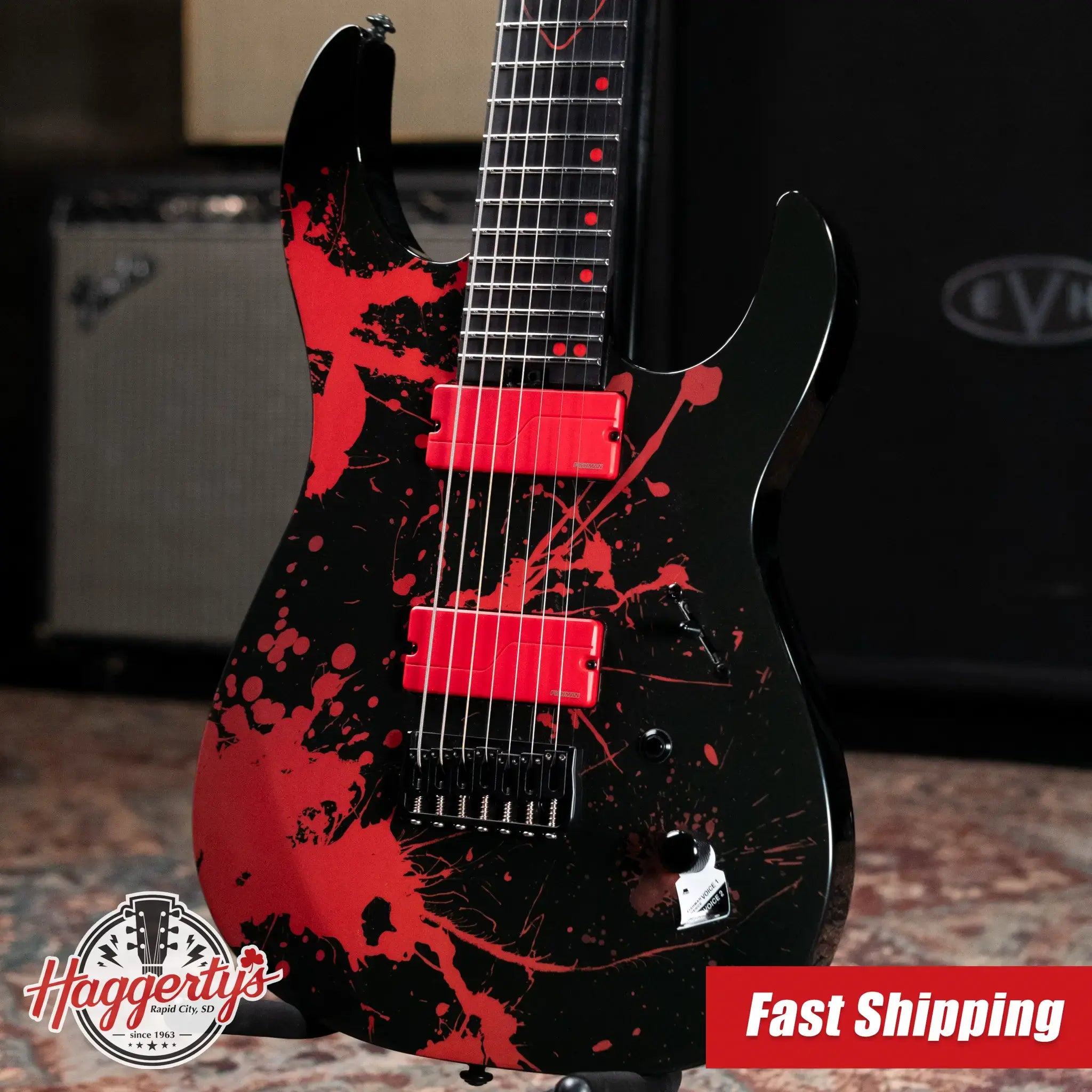 Legator Ninja N7 Slaughter 7-String Electric Guitar - Black with Gig Bag