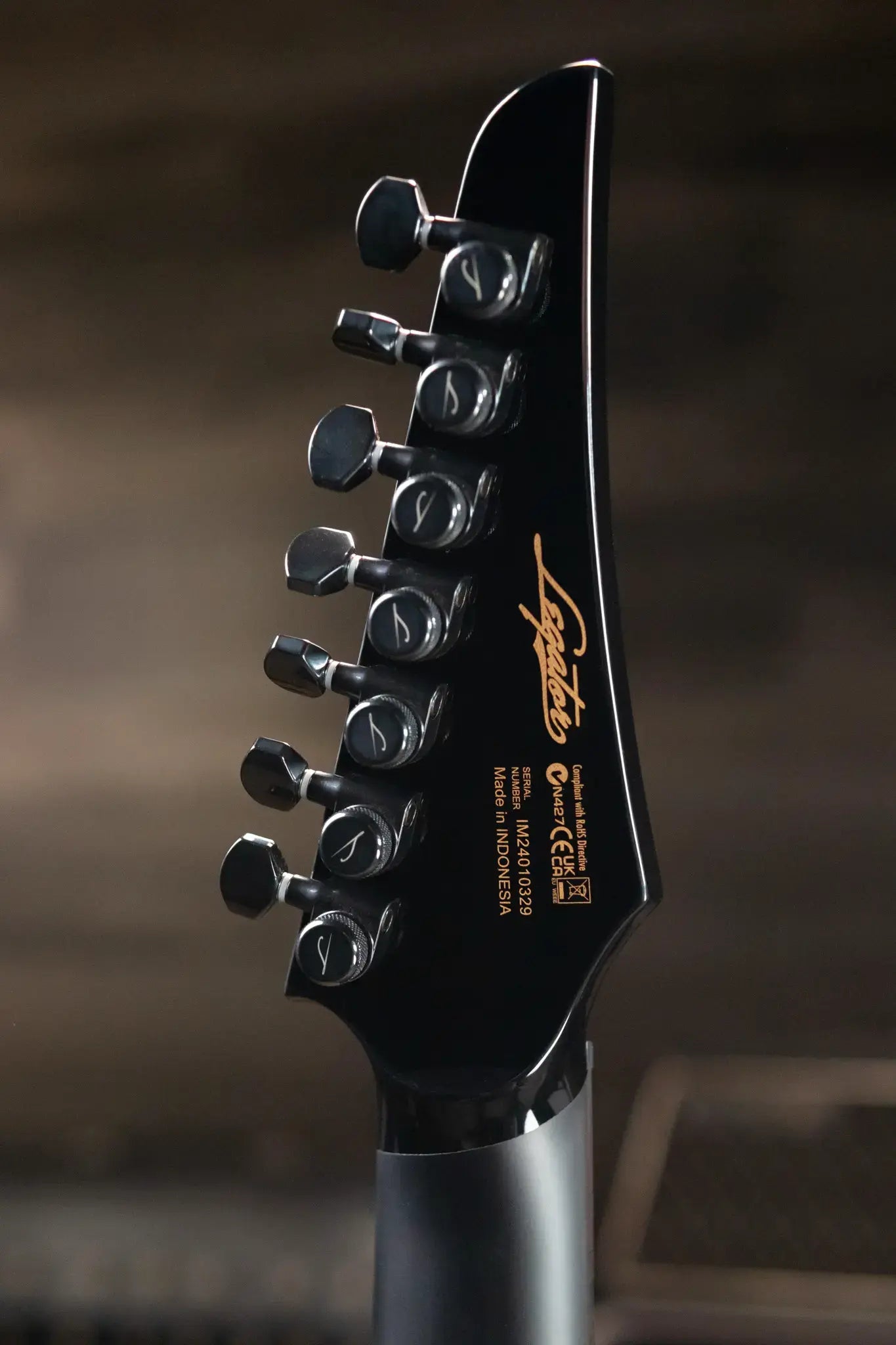 Legator Ninja N7 Slaughter 7-String Electric Guitar - Demolisher Black with Gig Bag