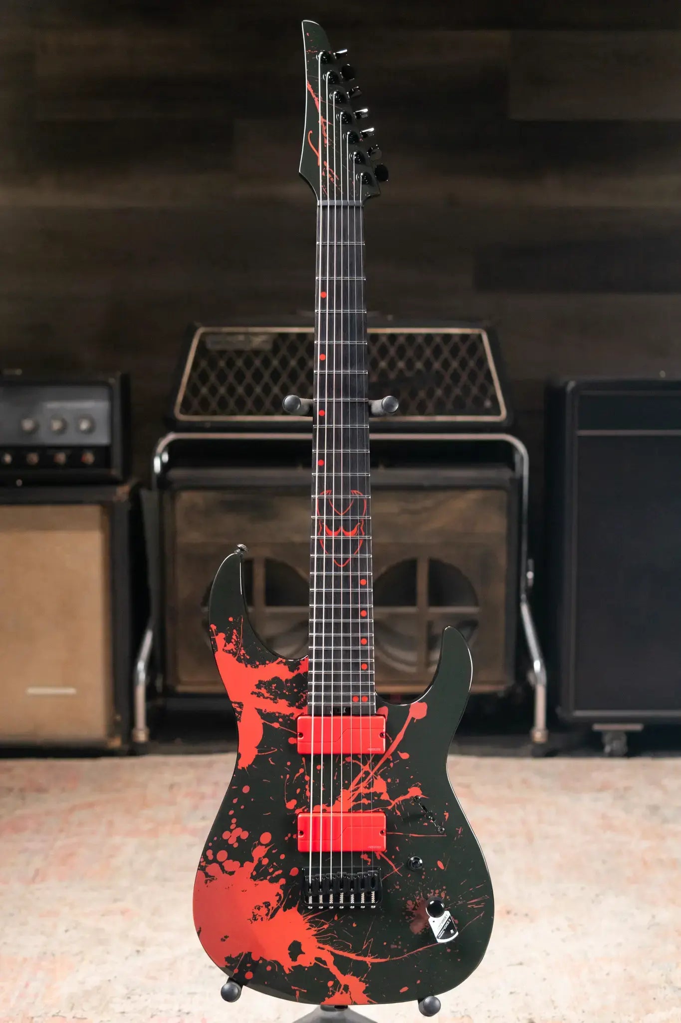 Legator Ninja N7 Slaughter 7-String Electric Guitar - Demolisher Black with Gig Bag