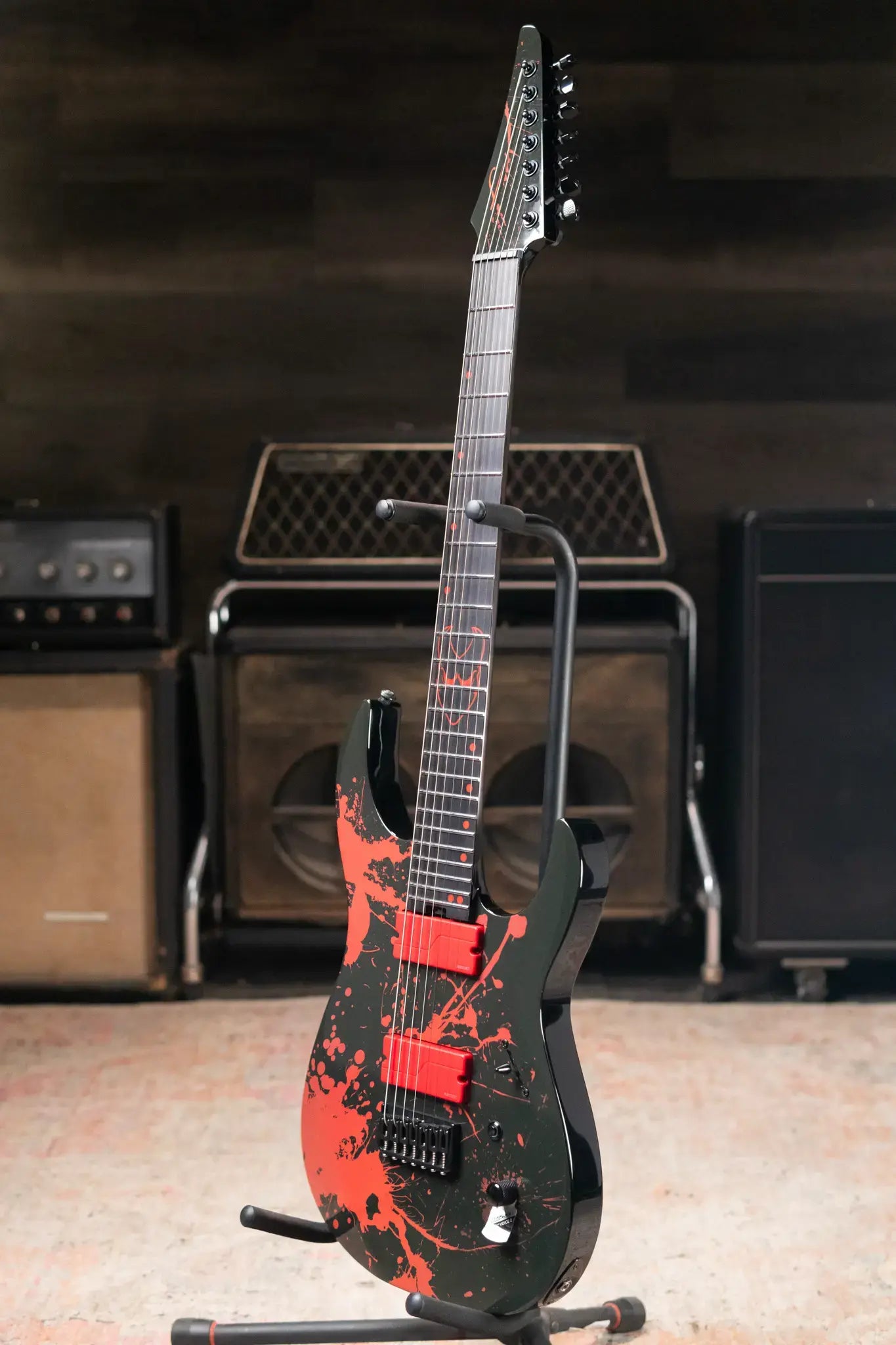 Legator Ninja N7 Slaughter 7-String Electric Guitar - Demolisher Black with Gig Bag