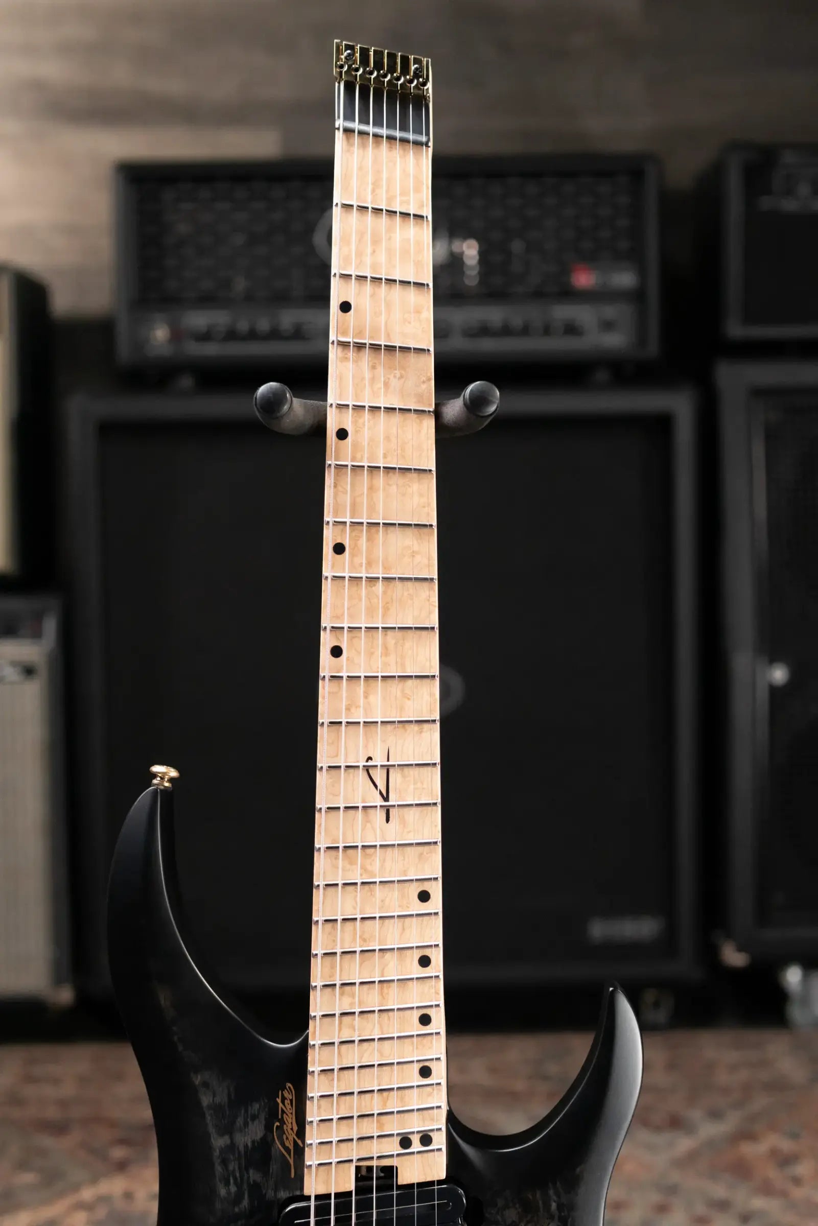 Legator SB-7 Sebastiside Signature 7-String Multi-Scale Headless Electric Guitar - Transparent Black with Gig Bag