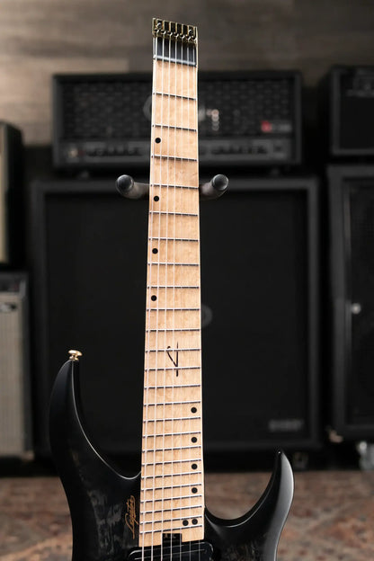 Legator SB-7 Sebastiside Signature 7-String Multi-Scale Headless Electric Guitar - Transparent Black with Gig Bag