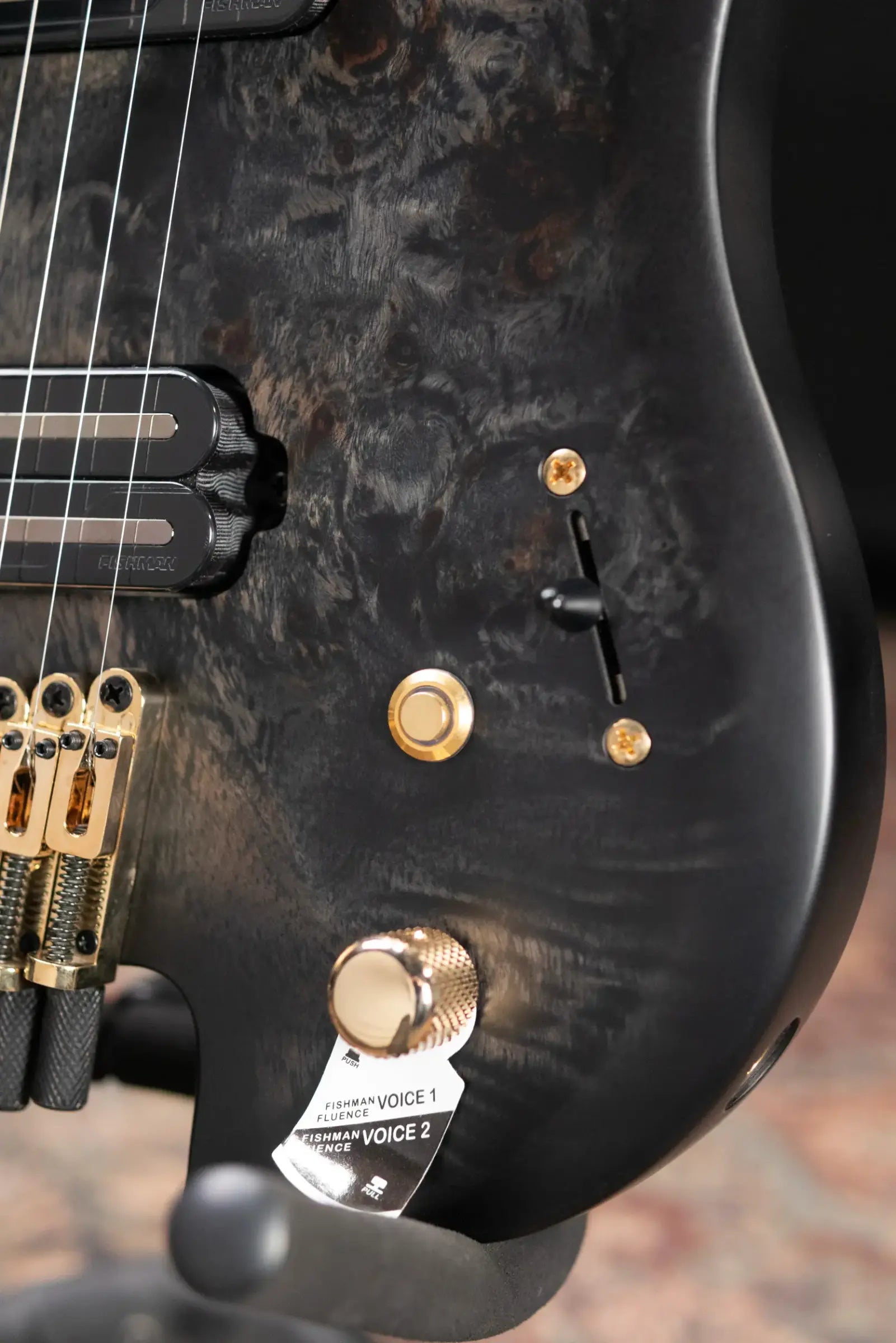 Legator SB-7 Sebastiside Signature 7-String Multi-Scale Headless Electric Guitar - Transparent Black with Gig Bag