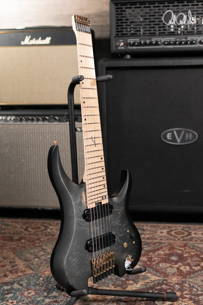Legator SB-7 Sebastiside Signature 7-String Multi-Scale Headless Electric Guitar - Transparent Black with Gig Bag