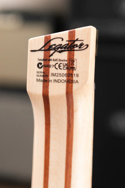 Legator Sebastiside Signature SB-7 Ghost 7-String Electric Guitar - Trans Black Burl Top with Gig Bag