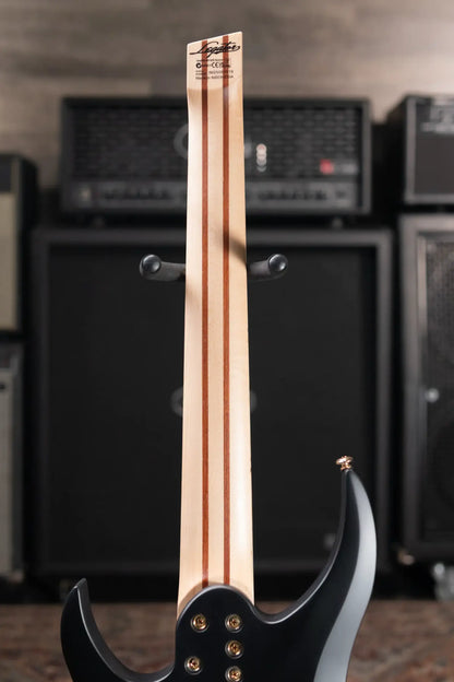 Legator Sebastiside Signature SB-7 Ghost 7-String Electric Guitar - Trans Black Burl Top with Gig Bag