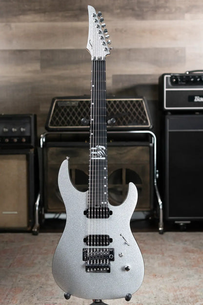 Legator Y07 7-String Electric Guitar - Silver with Gig Bag