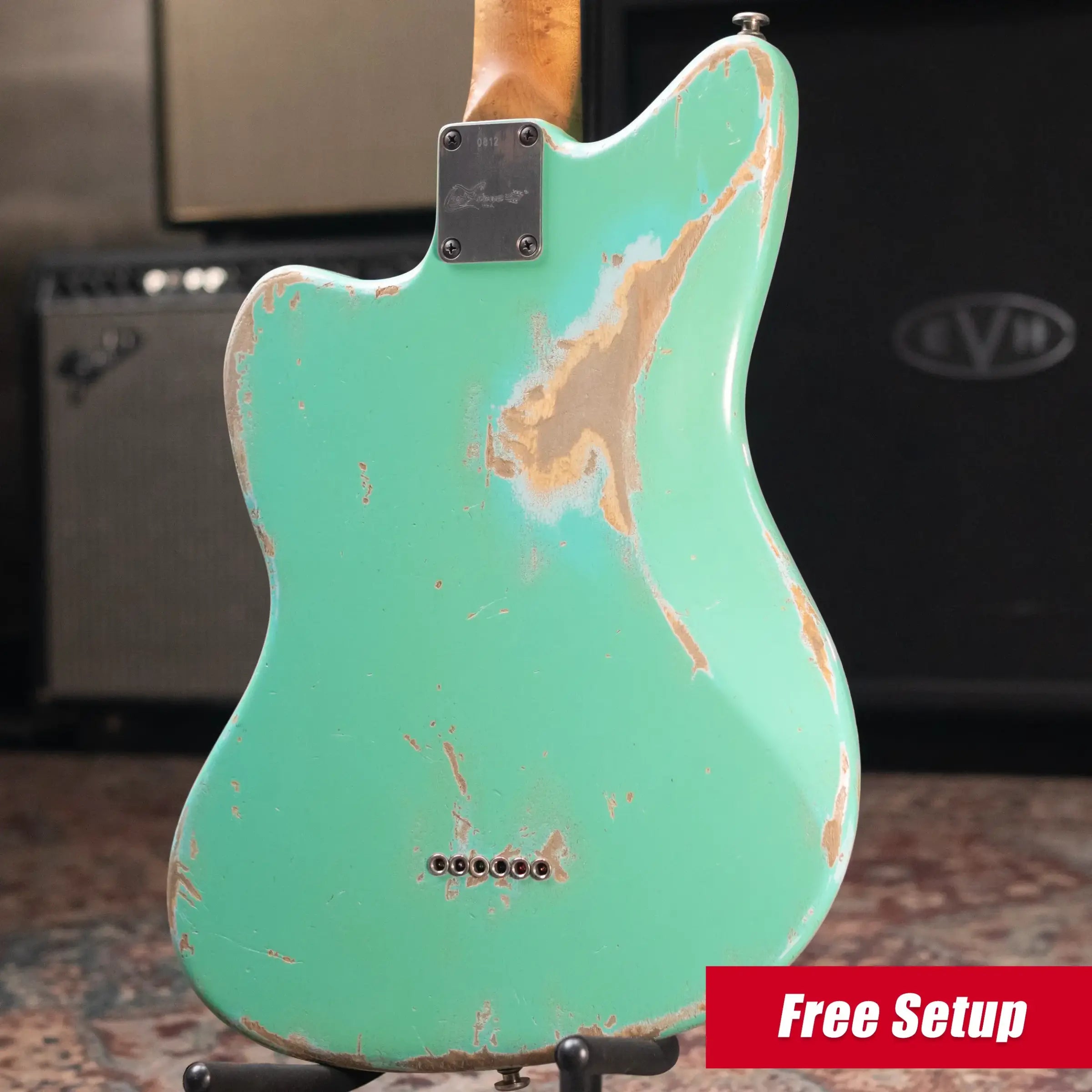 Luxxtone Choppa J Electric Guitar - Seafoam Green over Sonic Blue with Hardshell Case - Used