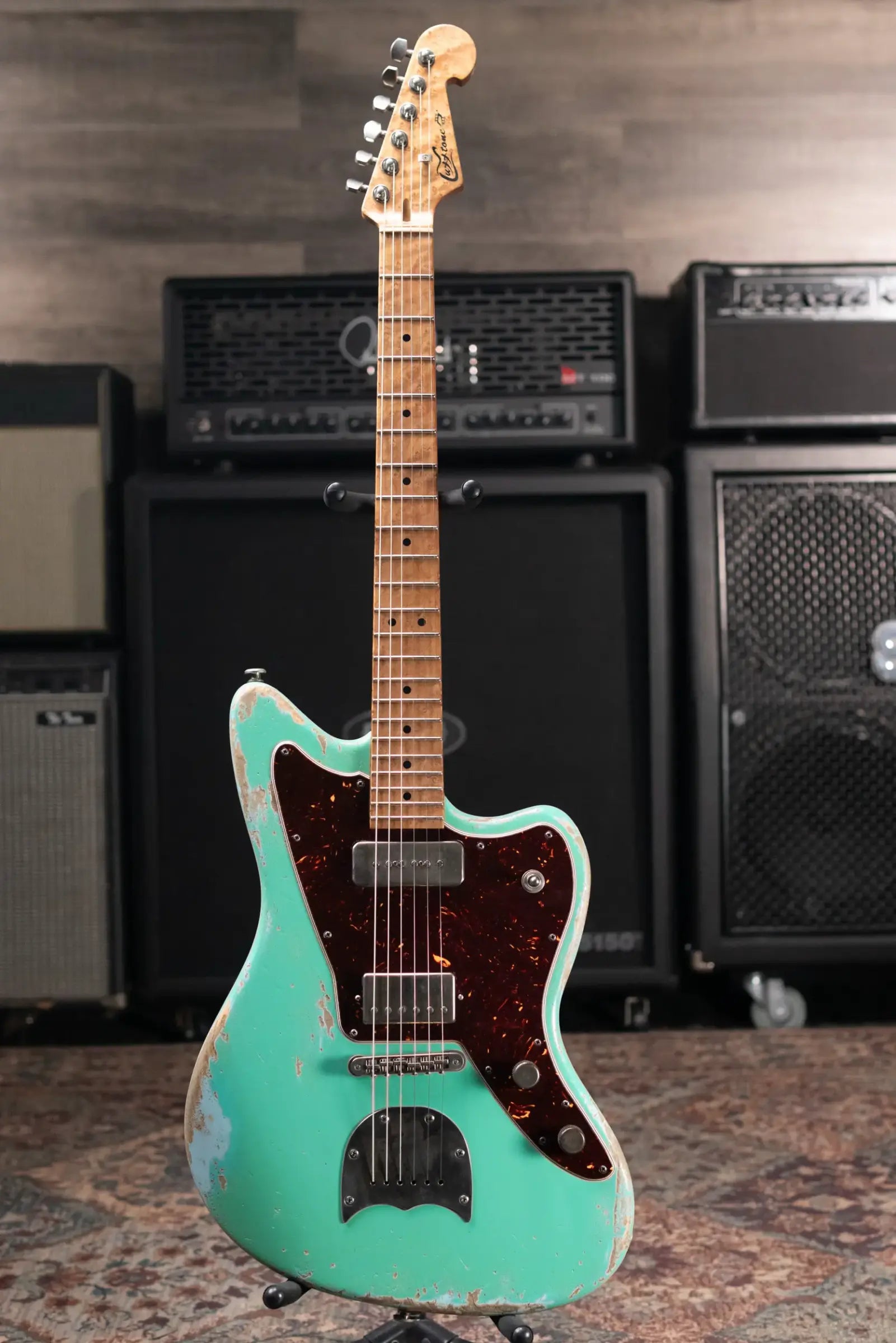Luxxtone Choppa J Electric Guitar - Seafoam Green over Sonic Blue with Hardshell Case - Used