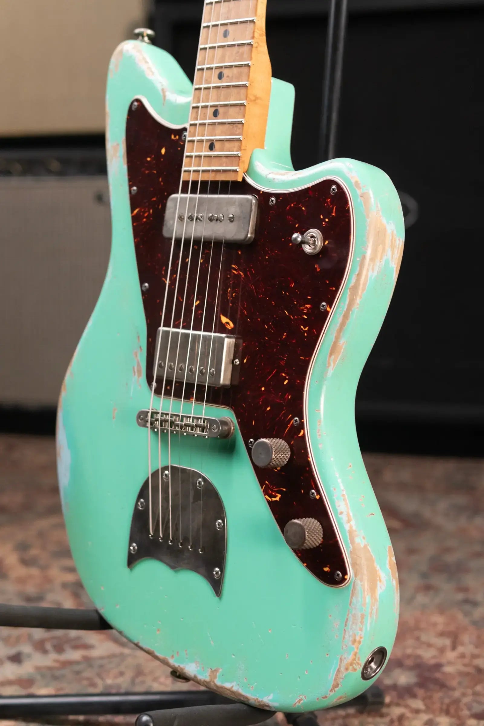 Luxxtone Choppa J Electric Guitar - Seafoam Green over Sonic Blue with Hardshell Case - Used