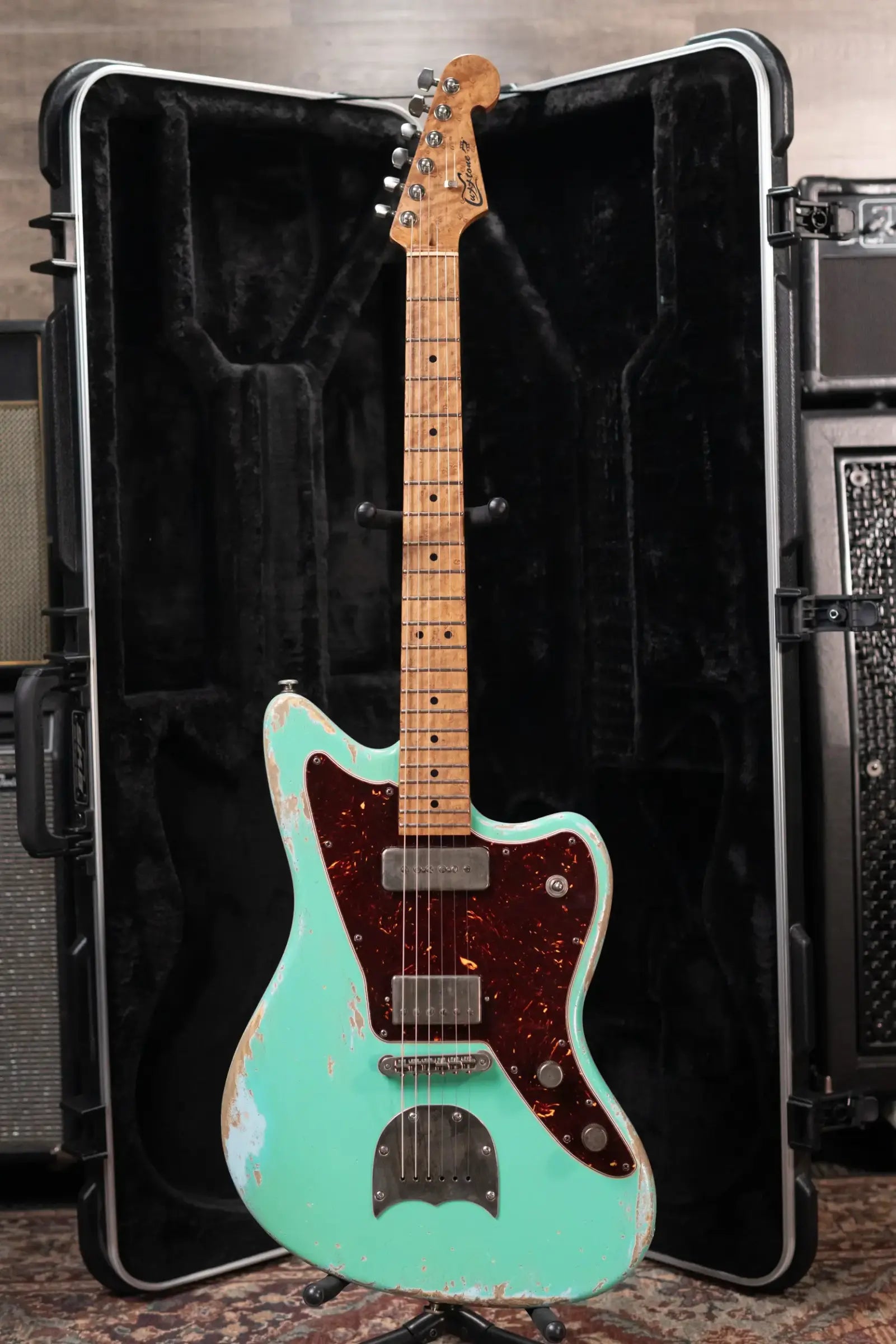 Luxxtone Choppa J Electric Guitar - Seafoam Green over Sonic Blue with Hardshell Case - Used