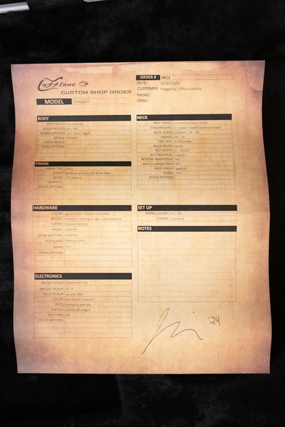 Luxxtone Choppa J Electric Guitar - Seafoam Green over Sonic Blue with Hardshell Case - Used