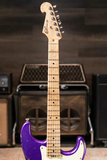 Luxxtone Choppa S Electric Guitar - Purple Sparkle over Sunburst with Hardshell Case