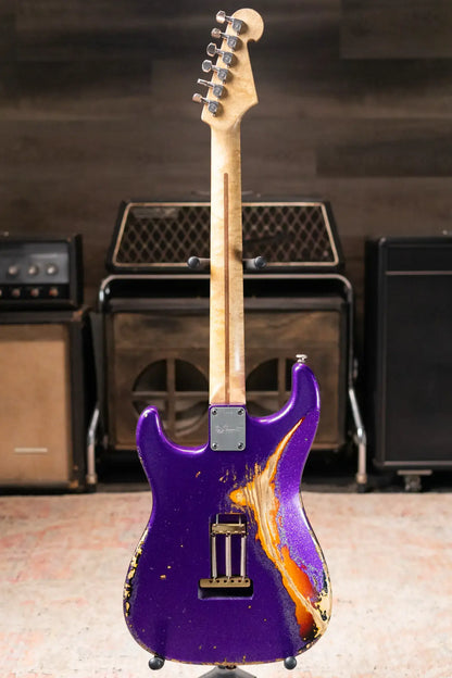 Luxxtone Choppa S Electric Guitar - Purple Sparkle over Sunburst with Hardshell Case