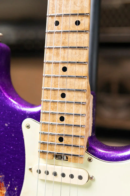 Luxxtone Choppa S Electric Guitar - Purple Sparkle over Sunburst with Hardshell Case