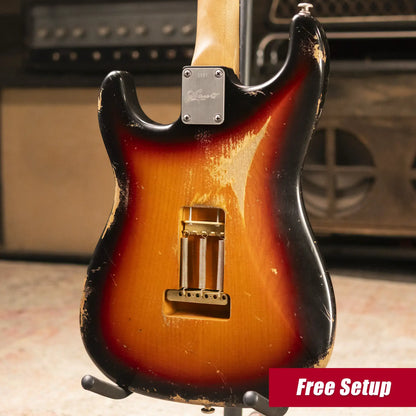 Luxxtone Choppa S HSS Electric Guitar - 3-Tone Sunburst with Hardshell Case