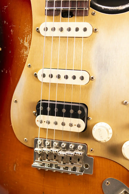 Luxxtone Choppa S HSS Electric Guitar - 3-Tone Sunburst with Hardshell Case