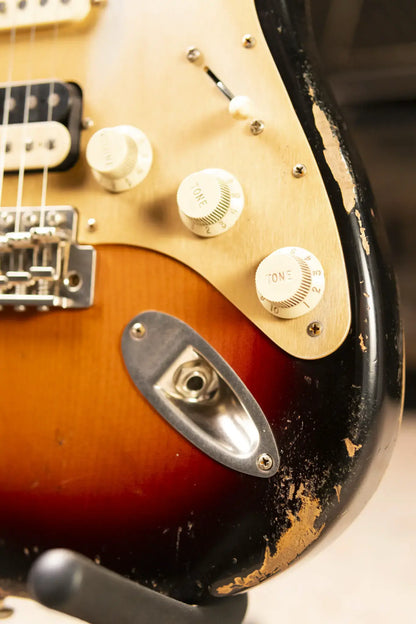 Luxxtone Choppa S HSS Electric Guitar - 3-Tone Sunburst with Hardshell Case