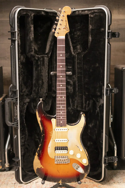 Luxxtone Choppa S HSS Electric Guitar - 3-Tone Sunburst with Hardshell Case