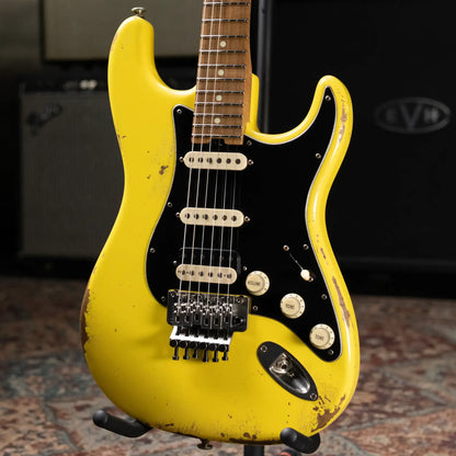 Luxxtone Choppa S HSS Electric Guitar - Canary Yellow with Hardshell Case